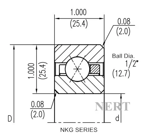 NKG-X(Φ25.4)等截面薄壁四點接觸球軸承剖面圖